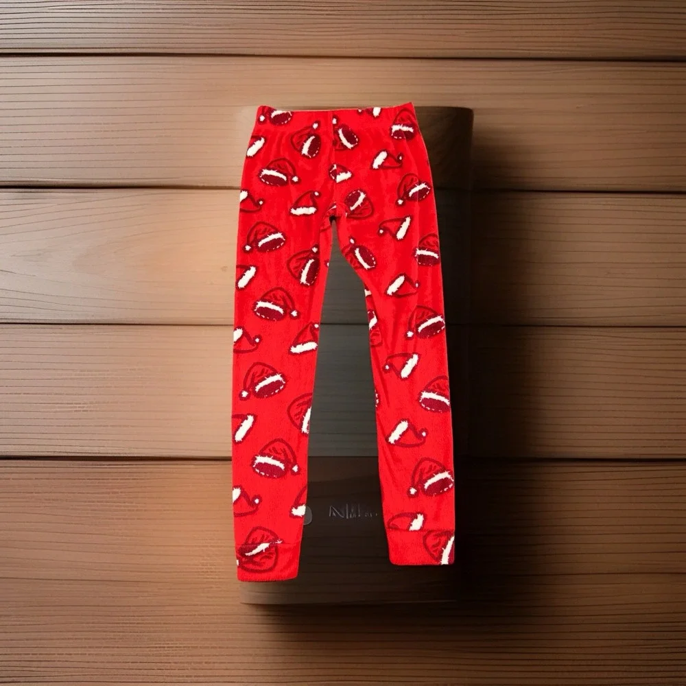 Cat‎ & Jack Kids Fleece Pajama Set 6 Santa Hat Red Christmas Sleepwear Holiday